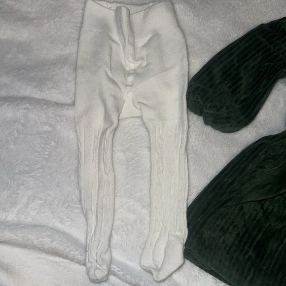 RZ by Rachel Zoe Green Girls 6/9M Dress with Bow and Tights - Picture 5 of 6